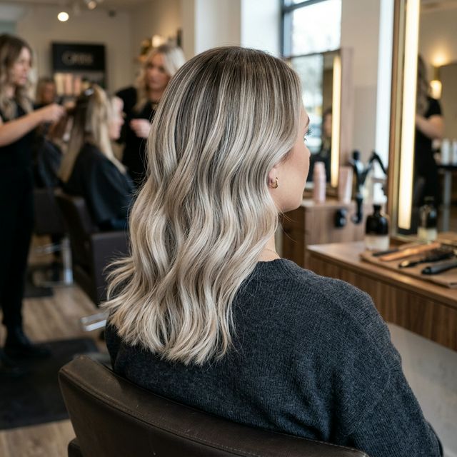 Seamless Ash Blonde Balayage Result